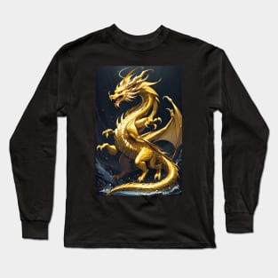 Golden Dragon art Long Sleeve T-Shirt